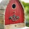 Glitzhome® 8.5" Washed Red Distressed Wood Birdhouse